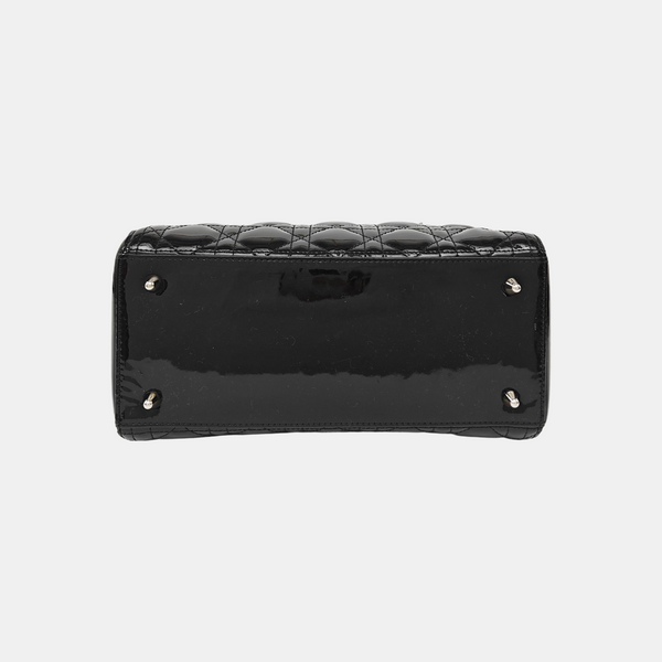 Lady Dior Medium Cannage Patent Leather Black