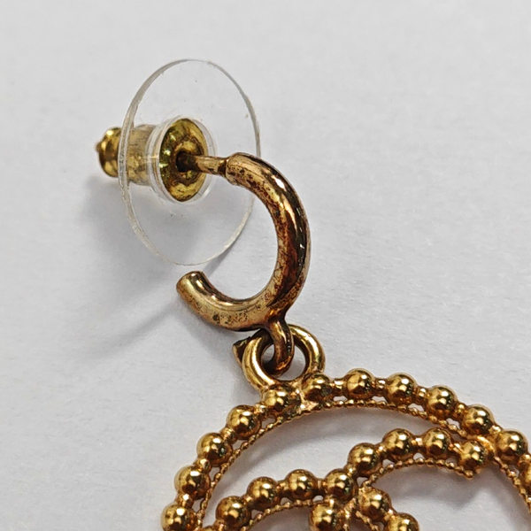 CC Logo Metal Gold Earrings