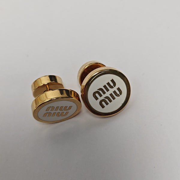 Metal White Stud Earrings