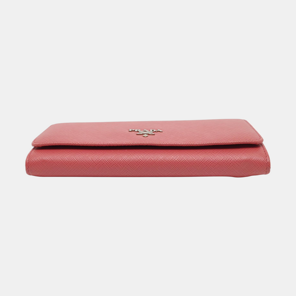 Fold Wallet Saffiano Calfskin Beige Wallet
