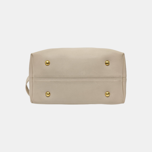 LOW KEY HOBO MM Monogram Calfskin Beige
