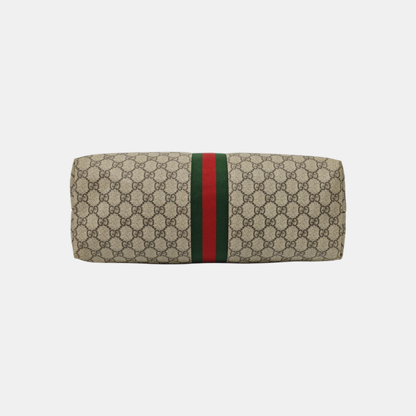 Ophidia Medium Monogram Coated Canvas Beige