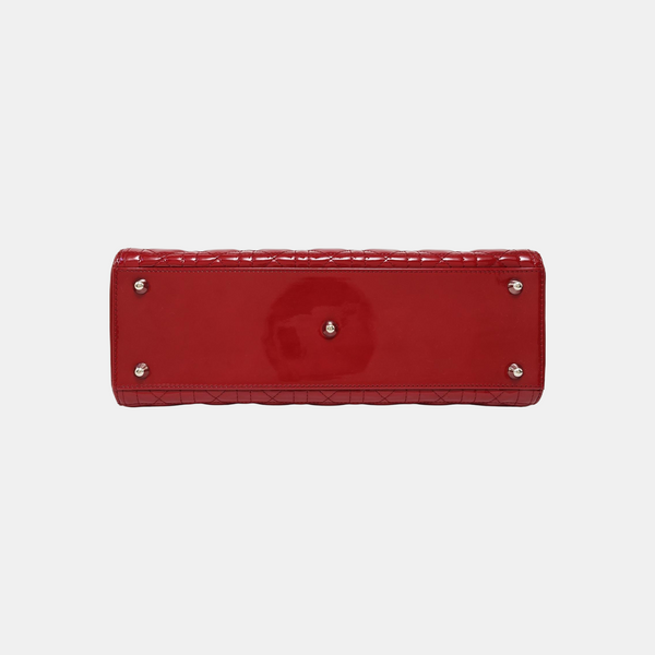 Lady Dior Large Cannage Patent Leather Red