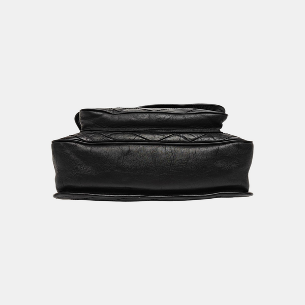 NIKI Large Chevron Calfskin Black