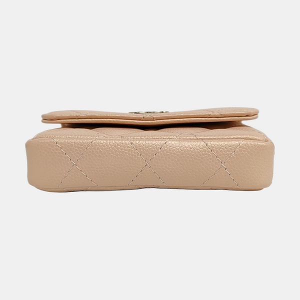 Small Quilted Grained Calfskin Pink