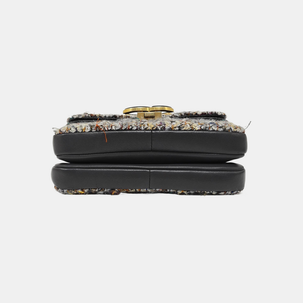 Quilted Wool Shoulder Bag Multicolor