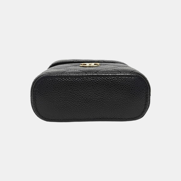 VANITY CASE Mini Quilted Grained Calfskin Black