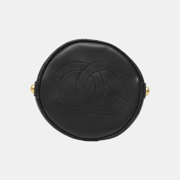 Quilted Calfskin Bucket Bag Black