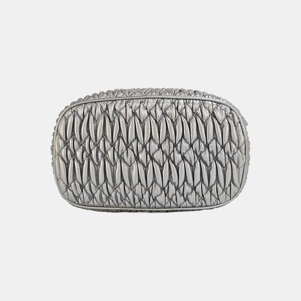 Lambskin Bucket Bag Silver