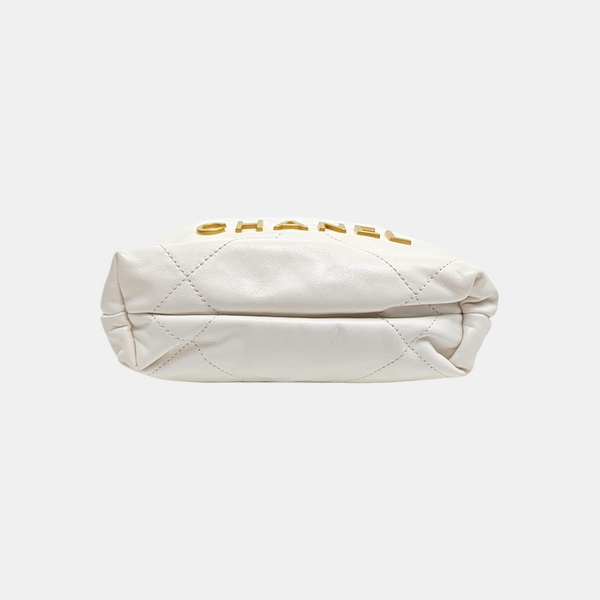 CHANEL 22 Mini Quilted Calfskin White