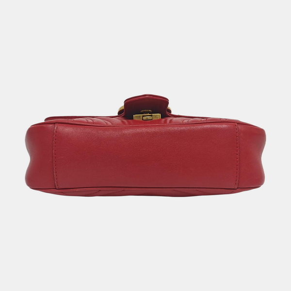 GG Marmont Small Quilted Calfskin Red