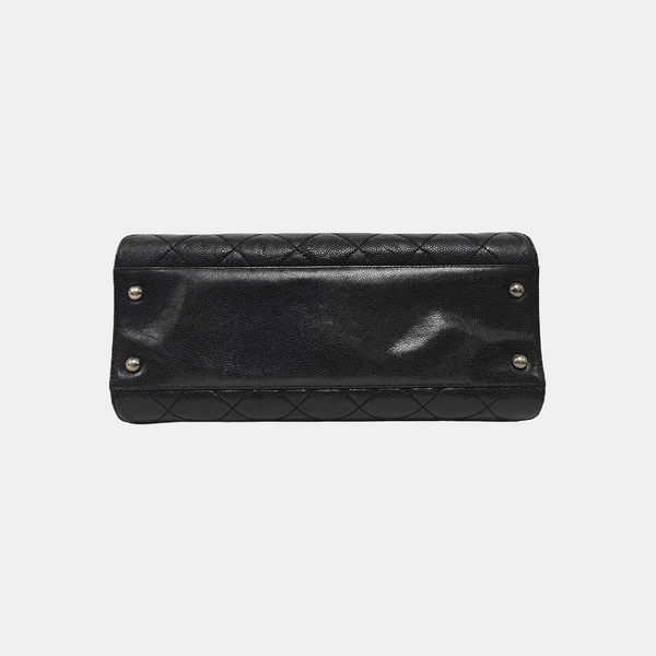 Quilted Calfskin Tote Bag Black