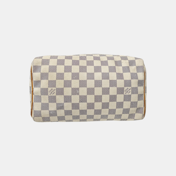 SPEEDY 25 Damier Azur Coated Canvas White