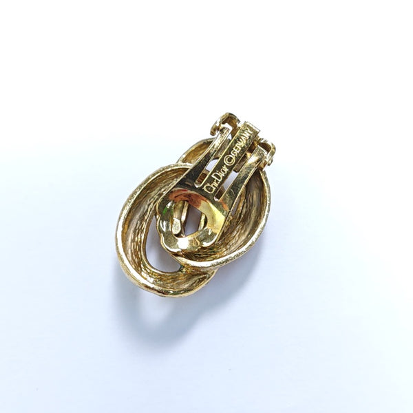 Twist Round Metal Gold Clip On Earrings