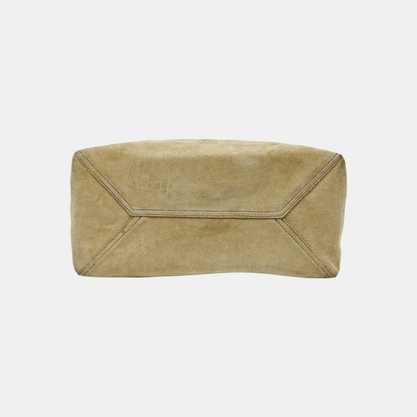 Suede Top Handle Bag Beige