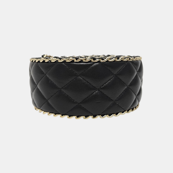 ROUND Quilted Lambskin Black