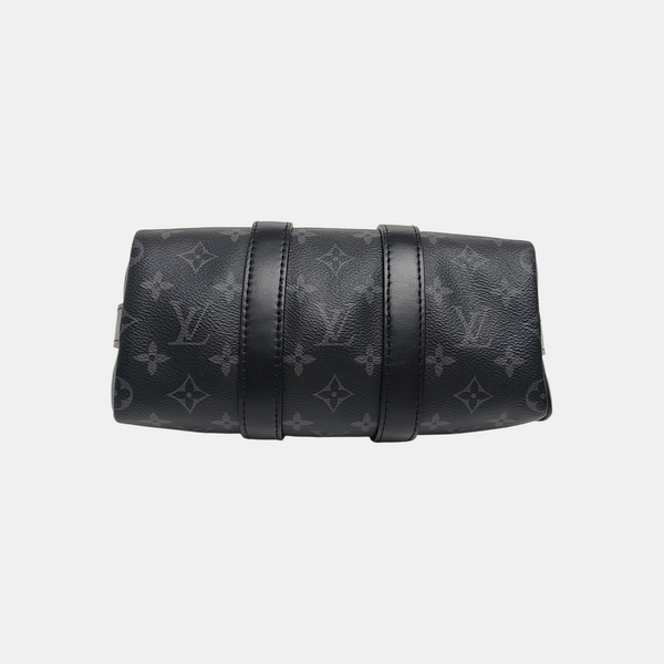 KEEPALL 25 Monogram Coated Canvas Black