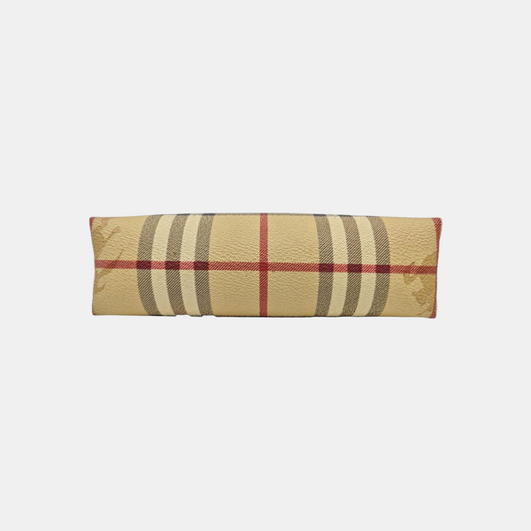 Coated Canvas Clutch Brown