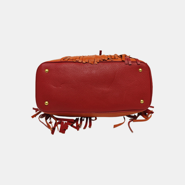 Leather Shoulder Bag Orange