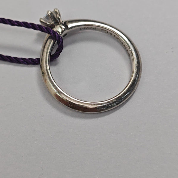 Tiffany Setting Platinum 950 Silver Ring EU 49
