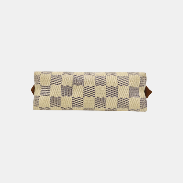 COSMETIC PM Damier Azur Coated Canvas White