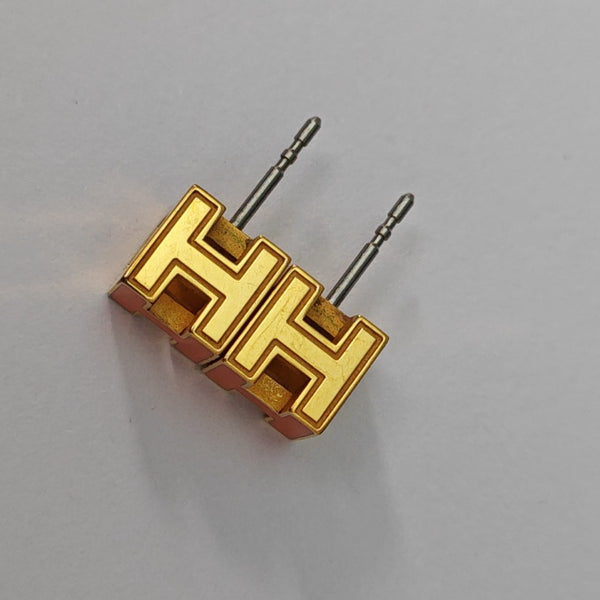Cage D'h Metal Gold Stud Earrings