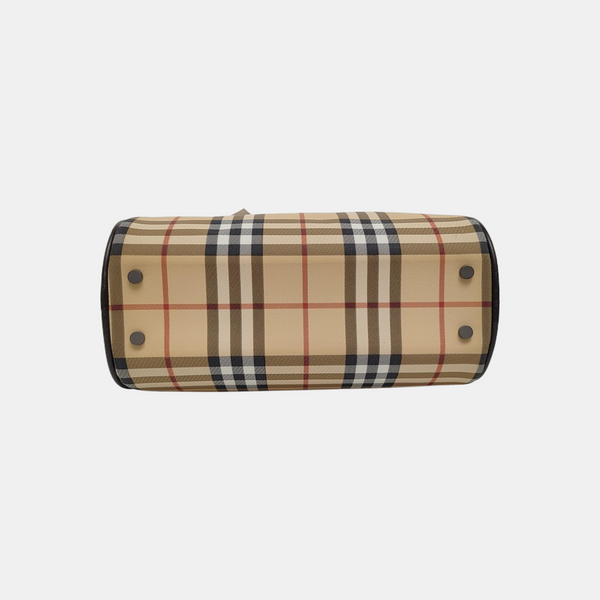 Coated Canvas Clutch Brown