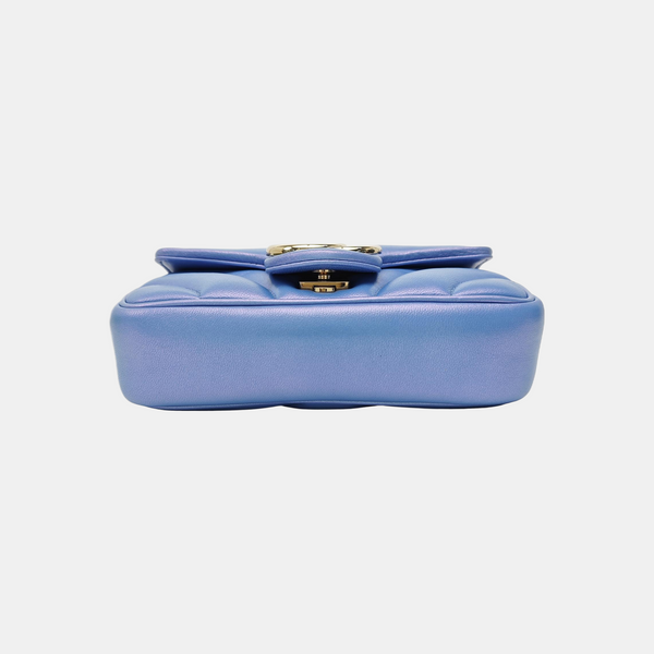 GG Marmont Super Mini Lambskin Blue