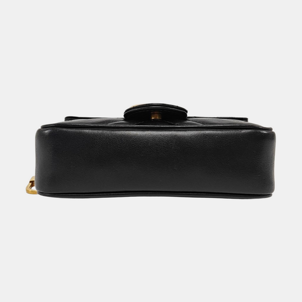 GG Marmont Mini Quilted Calfskin Black