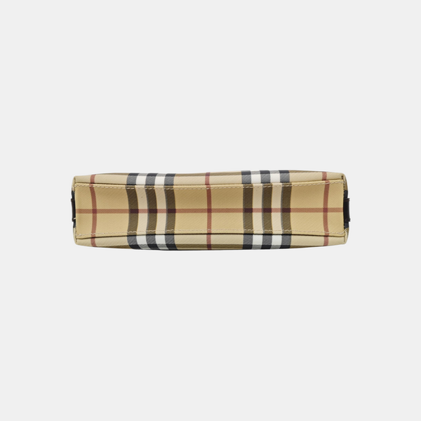 Coated Canvas Top Handle Bag Beige