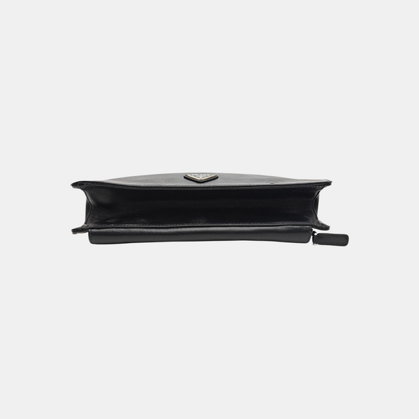 Saffiano Calfskin Clutch Black