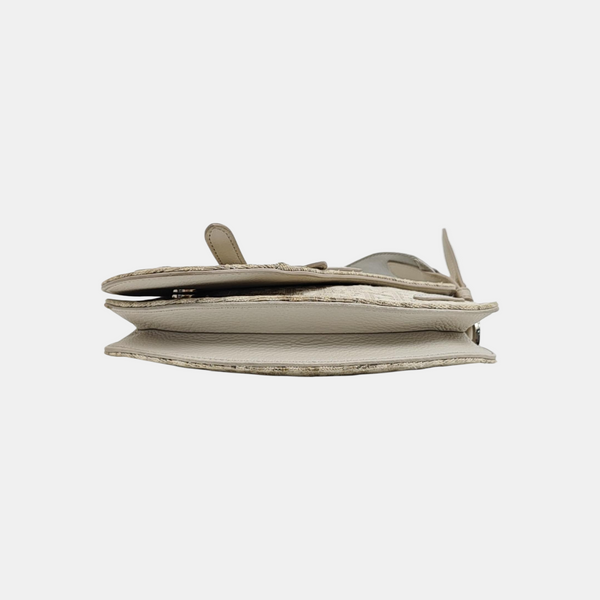 Saddle Medium Oblique Canvas Beige