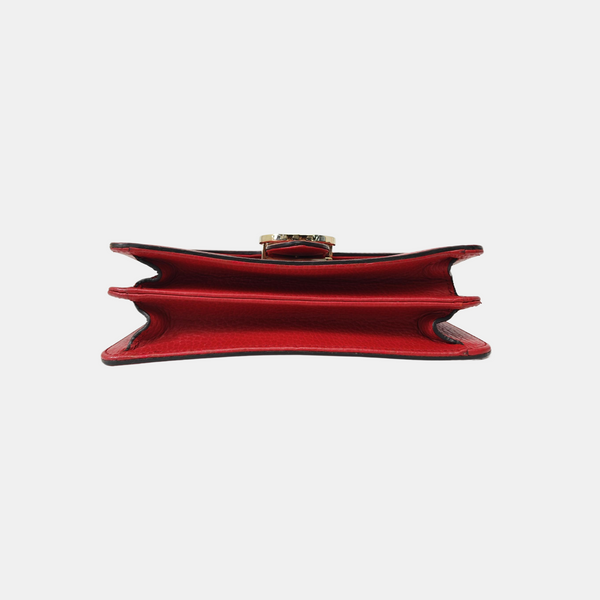 Interlocking G Small Calfskin Red