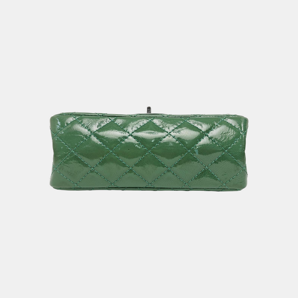 2.55 225 (small) Quilted Patent Leather Green
