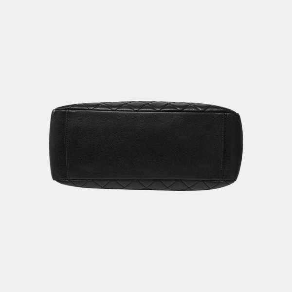 CHANEL GST Large Quilted Grained Calfskin Black