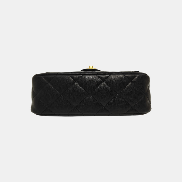 23P Large Quilted Grained Calfskin Black