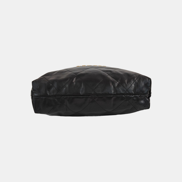 CHANEL 22 Large Quilted Calfskin Black