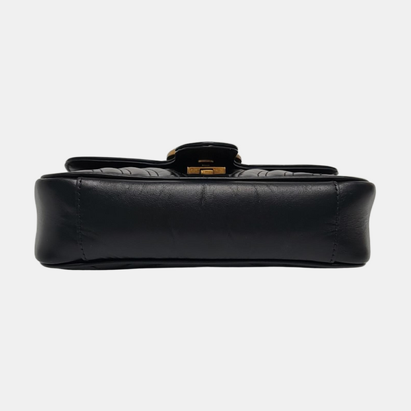 GG Marmont Small Quilted Calfskin Black