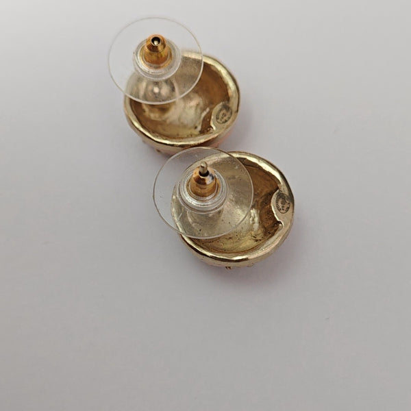 Metal Red Stud Earrings
