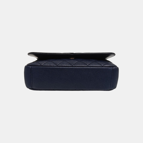 FILIGREE Medium Quilted Grained Calfskin Blue
