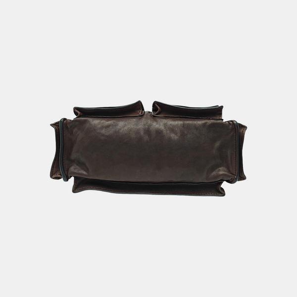 Lambskin Shoulder Bag Brown