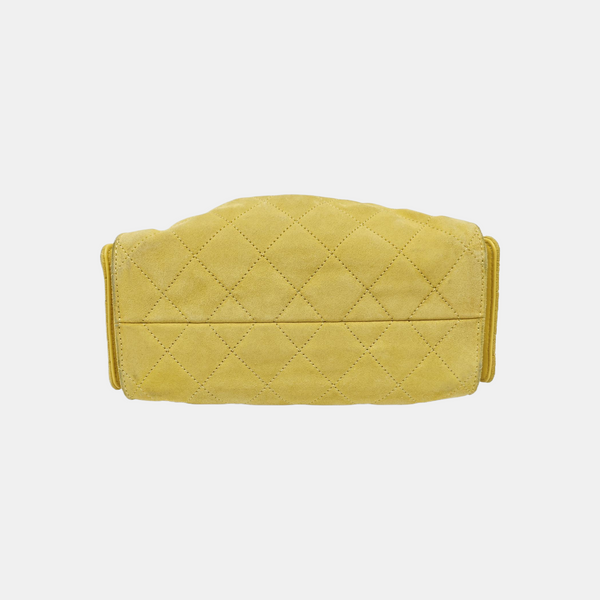 CHANEL 25 Quilted Suede Yellow
