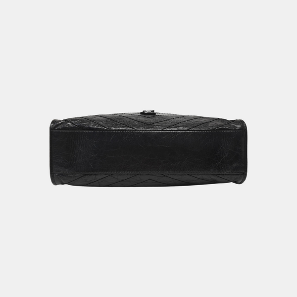 NIKI Chevron Calfskin Black