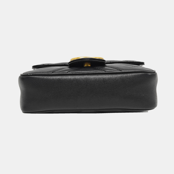 GG Marmont Mini Quilted Calfskin Black