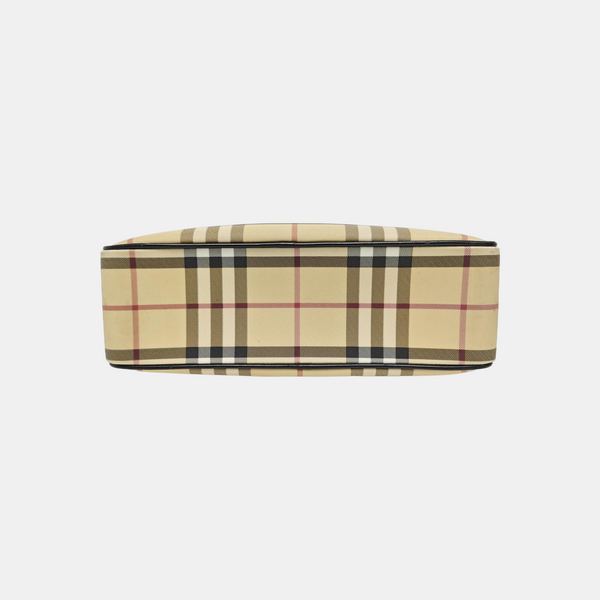Coated Canvas Top Handle Bag Beige