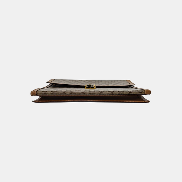 Coated Canvas Clutch Medium Brown