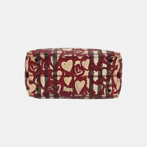 Coated Canvas Tote Bag Red
