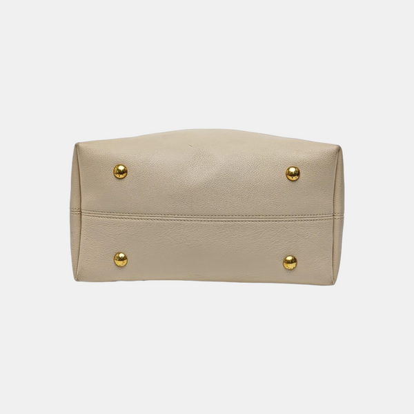 LOW KEY HOBO MM Monogram Calfskin Beige