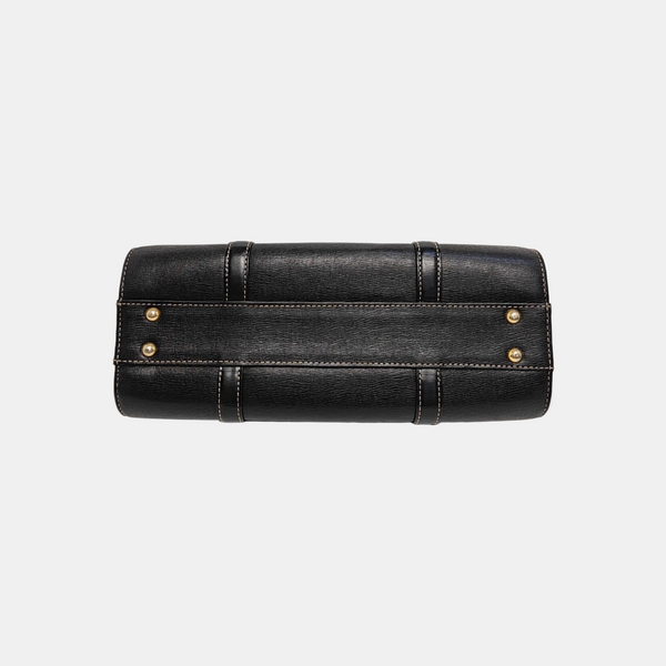 Calfskin Top Handle Bag Black