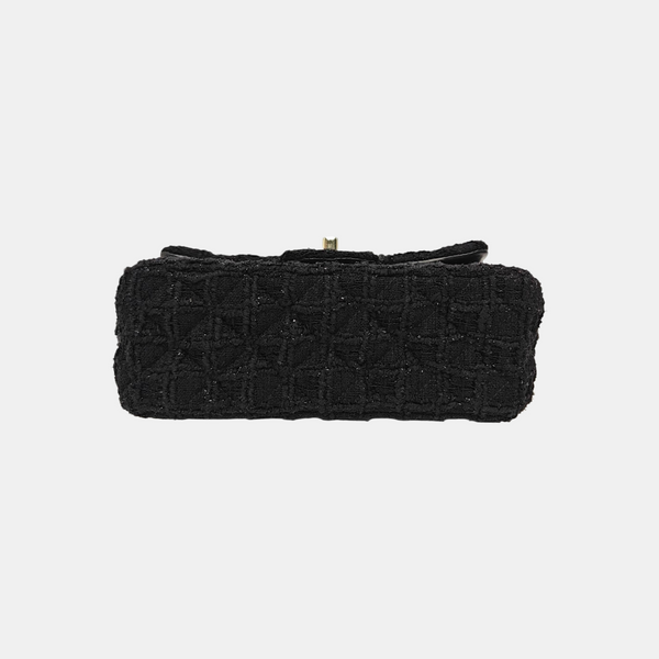CLASSIC FLAP Mini Quilted Fabric Black